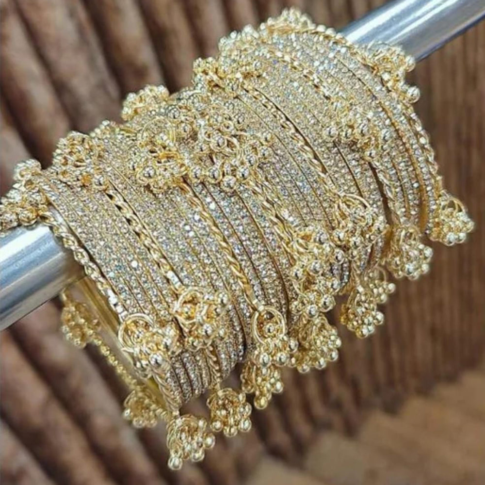 Kavita Art Royal Austrian Stone Ghungroo Kashmiri Bangles Set