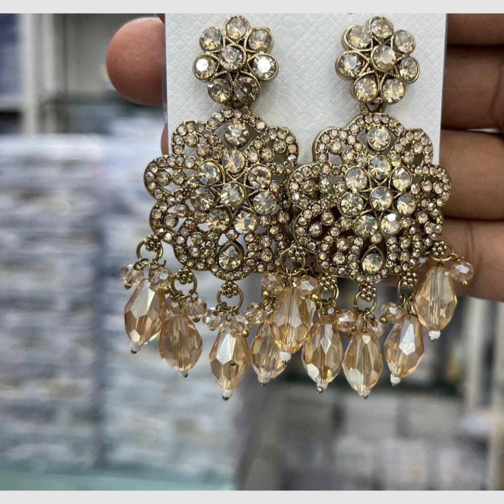 Kavita Art Antique Gold Cascade Chandelier Earrings