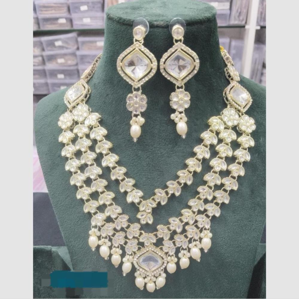 Kavita Art Maharani Kundan & Pearl Cascade Necklace Set
