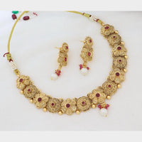 Kavita Art Elegant Pota Stone Pearl Necklace Jewellery Set