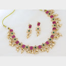 Kavita Art Elegant Crystal Stone Pearl Necklace Jewellery Set