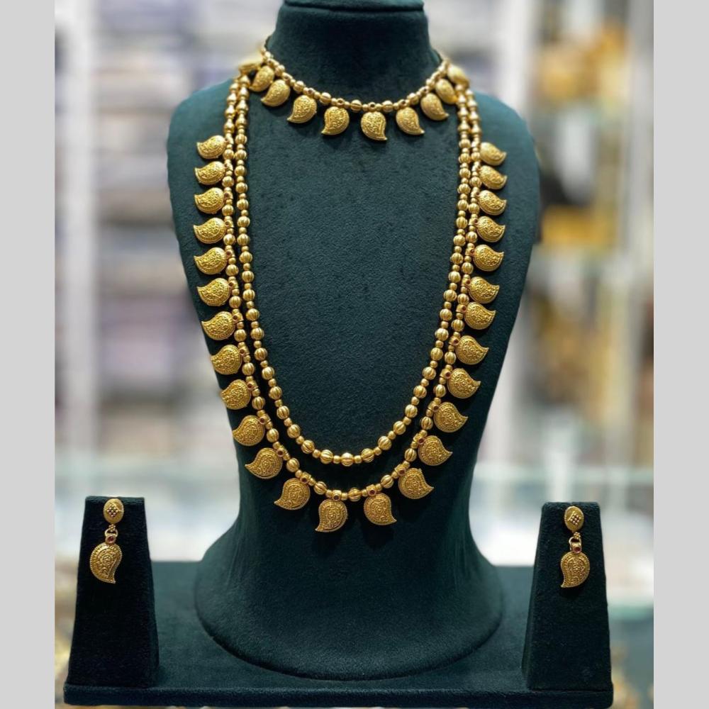 Kavita Art Elegant Pota Stone And Pearl Long Necklace Jewellery Set