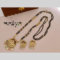 Kavita Art Traditional Pota Stone Black Beads Long Mangalsutra