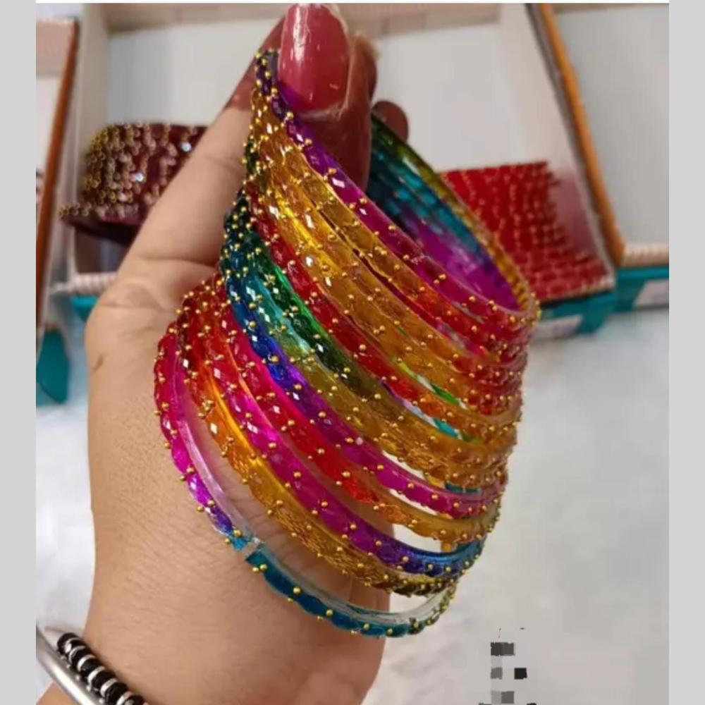 Kavita Art Classic Raindrop Glass Bangles Set