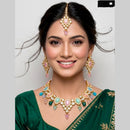 Kavita Art Elegant Pota Stone Pearl Choker Necklace Jewellery Set