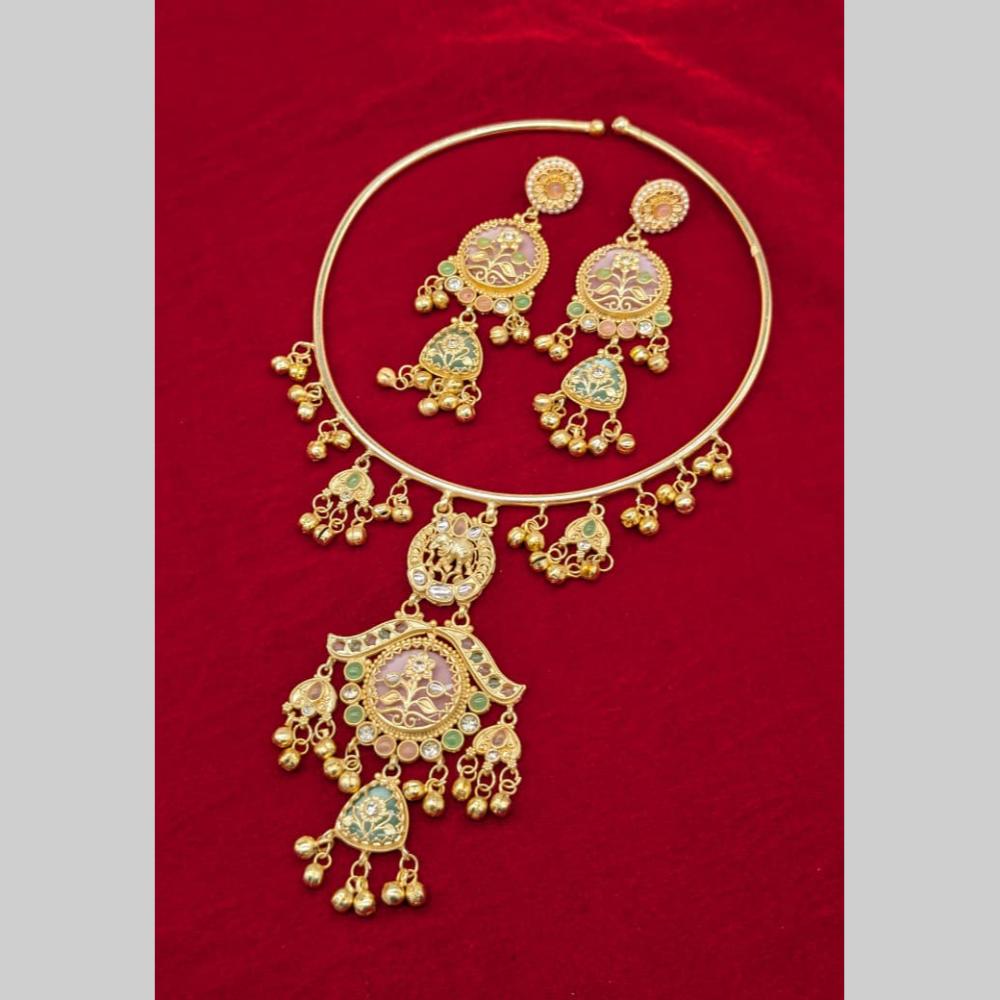 Kavita Art Elegant Pota Stone And Pearl Necklace Jewellery Set