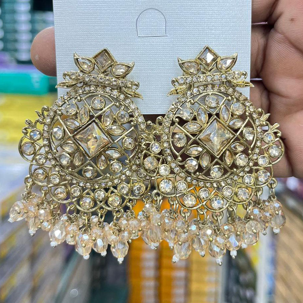 Kavita Art Sparkling Crystal And Beads Designer Dangler Earrings