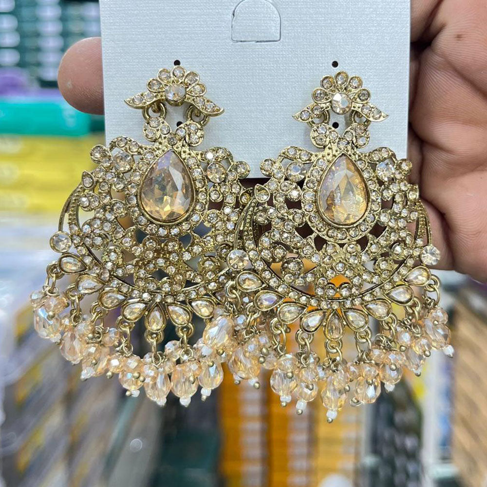 Kavita Art Sparkling Crystal And Beads Designer Dangler Earrings
