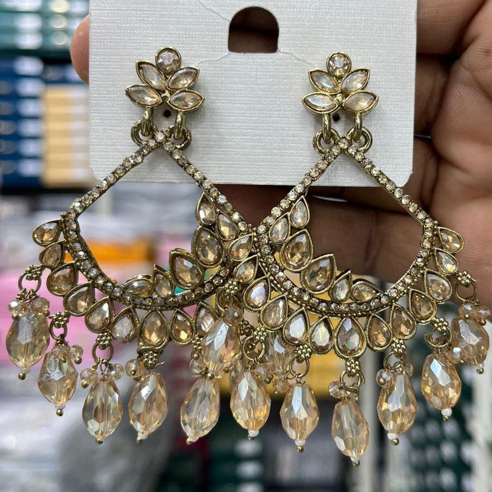 Kavita Art Designer Crystal Stone And Beads Dangler Earrings