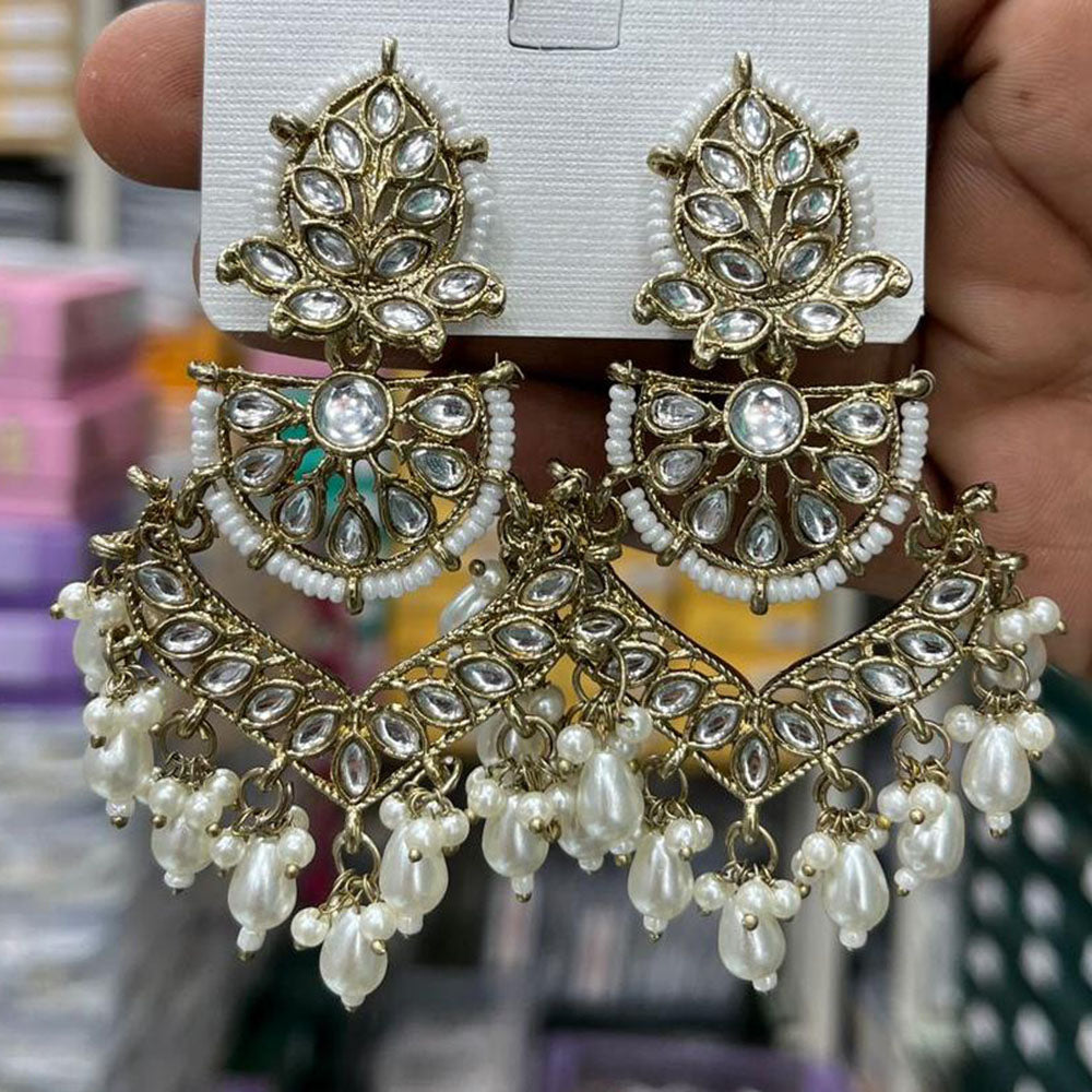 Kavita Art Designer Kundan Stone And Beads Dangler Earrings