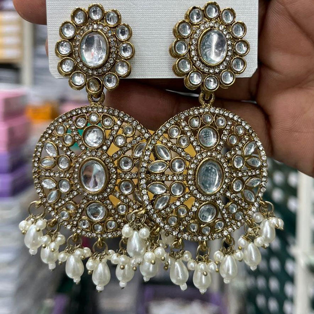 Kavita Art Designer Kundan Stone And Beads Dangler Earrings