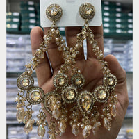 Kavita Art Designer Crystal Stone And Beads Dangler Earrings