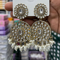 Kavita Art Designer Kundan Stone And Beads Dangler Earrings
