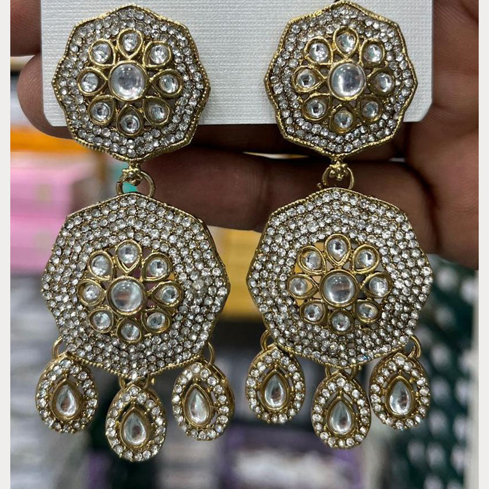 Kavita Art Designer Kundan Stone And Beads Dangler Earrings