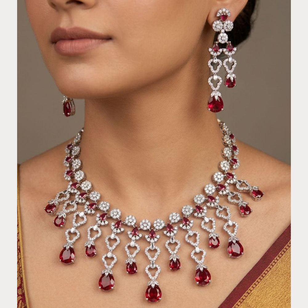 Kavita Art Graceful American Diamond Necklace Set for Women
