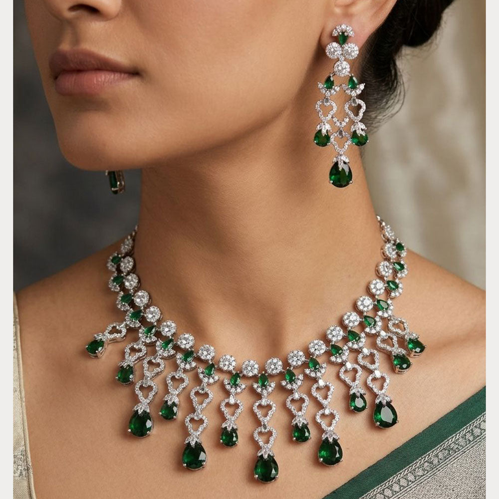 Kavita Art Graceful American Diamond Necklace Set for Women