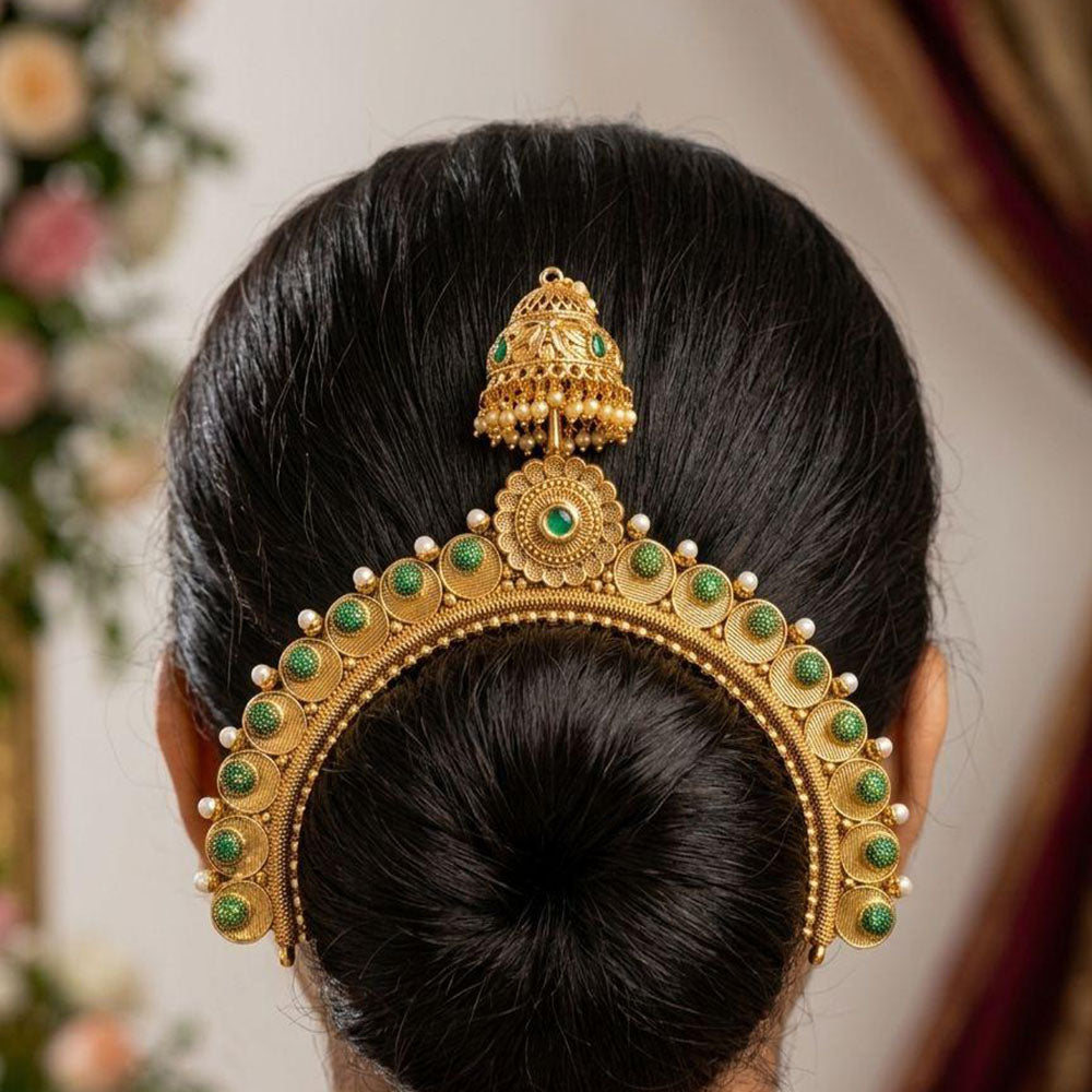 Kavita Art Ethnic Pota Stone And Pearl Hair Accessory