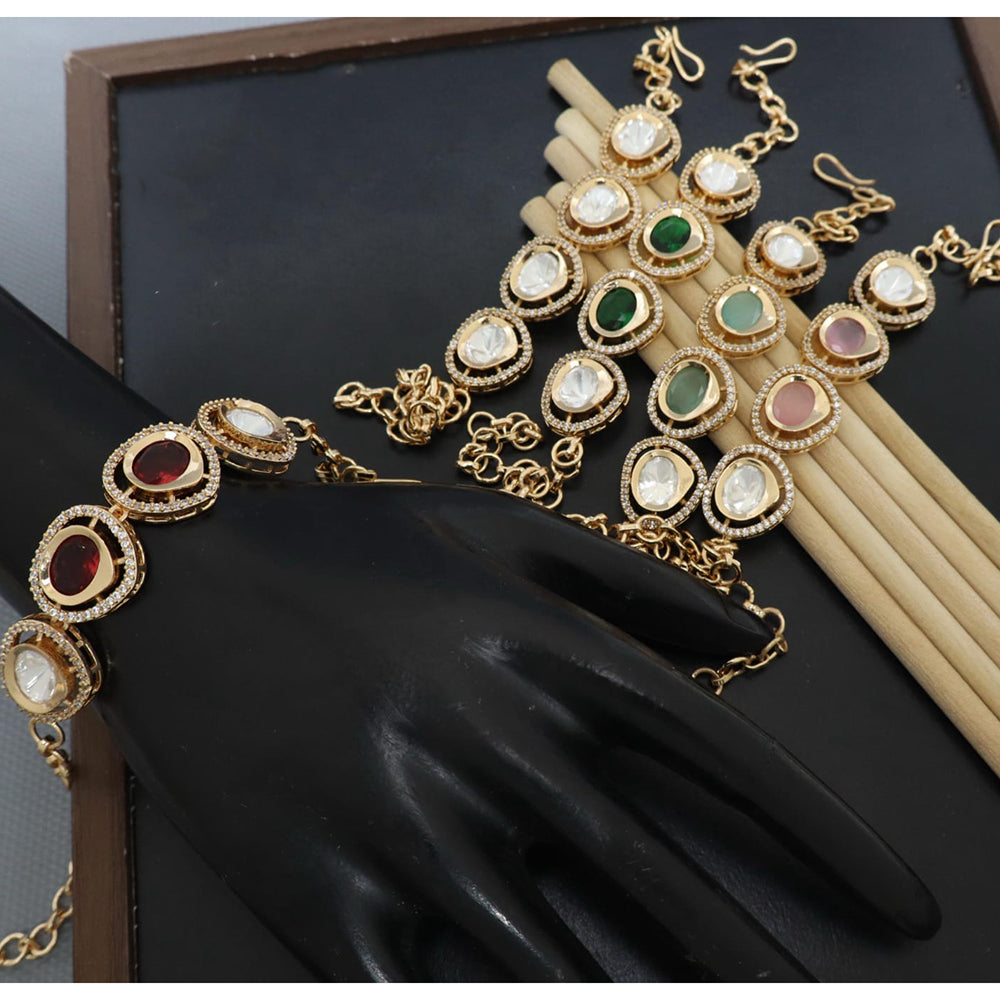 Kavita Art Royal Spark Polki Kundan Stone Adjustable Bracelet for Every Occasion