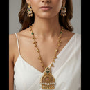 Kavita Art Elegant Pota Stone And Pearl Long Necklace Jewellery Set