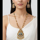 Kavita Art Elegant Pota Stone And Pearl Long Necklace Jewellery Set