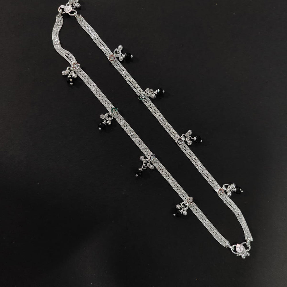 Kavita Art Silver Plated Traditional Ghungroo Payal / Anklet