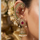 Kavita Art Gold Plated Austrian Stone And Pearl Earcuff Jhumki