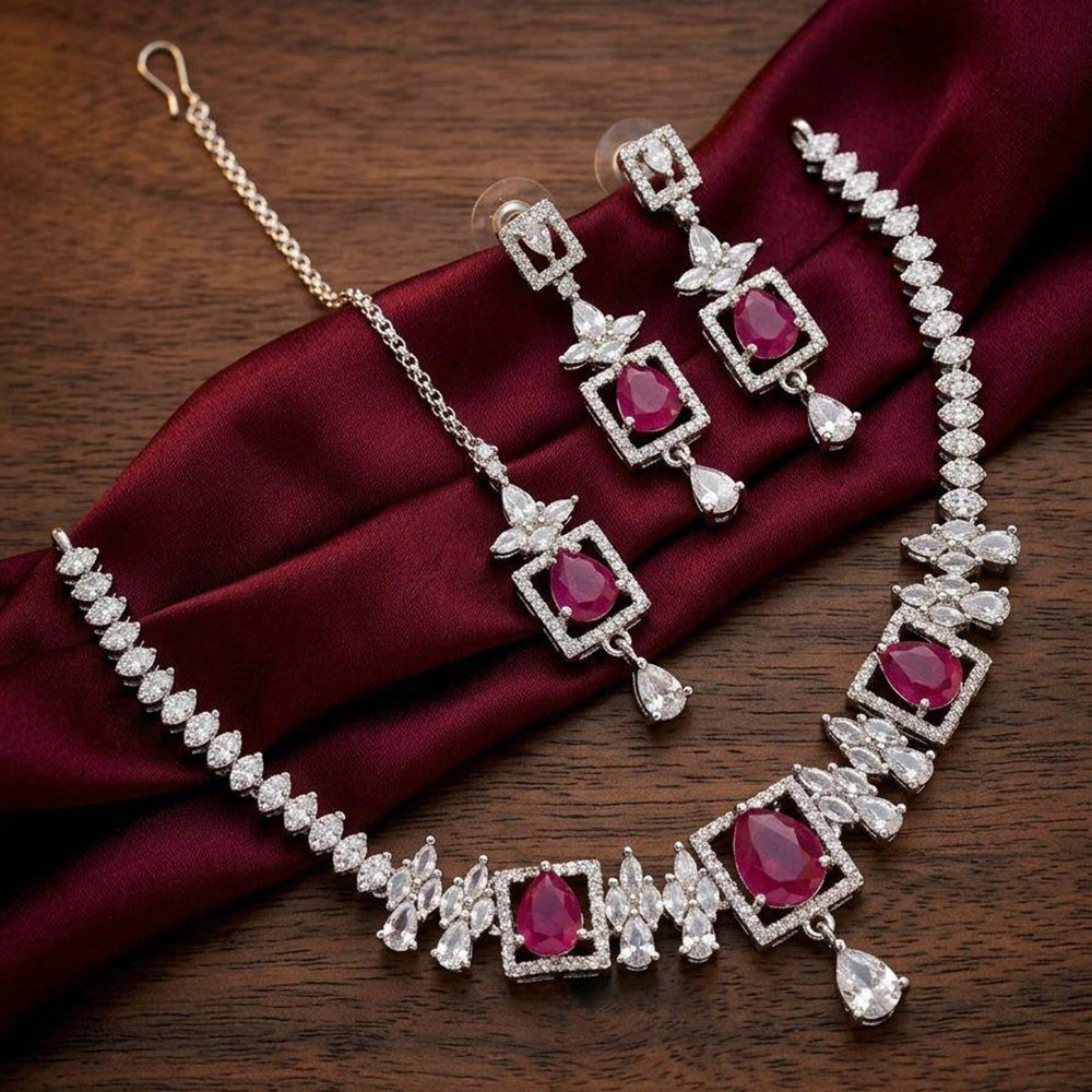 Kavita Art Graceful American Diamond Necklace Set for Women