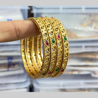Kavita Art Gold Plated Pota Stone Bangles Set