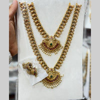 Kavita Art Pota Stone And Pearl Double Necklace Set