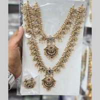 Kavita Art Pota Stone And Pearl Double Necklace Set