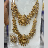 Kavita Art Classic Pota Stone And Pearl Temple Double Necklace Set