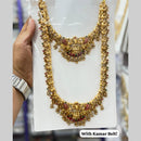 Kavita Art Classic Pota Stone And Pearl Temple Double Necklace Set
