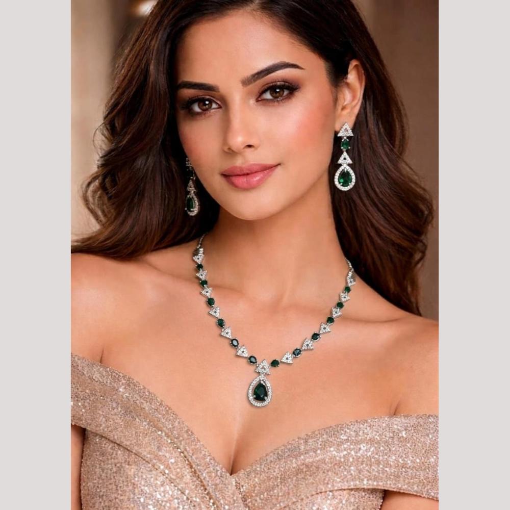 Kavita Art Graceful American Diamond Necklace Set for Women