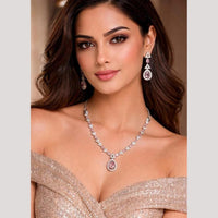 Kavita Art Graceful American Diamond Necklace Set for Women