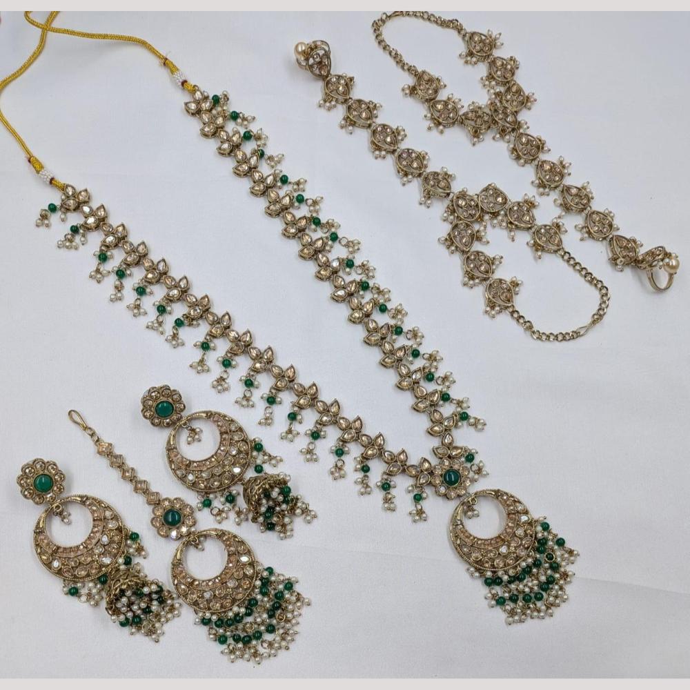 Kavita Art Graceful Kundan Stone & Beads Necklace Set for Women