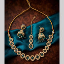 Kavita Art Premium Crystal Stone And Pearl Choker Necklace Set for Women