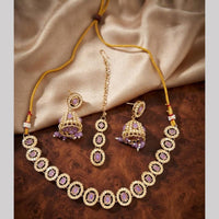 Kavita Art Premium Crystal Stone And Pearl Choker Necklace Set for Women