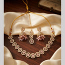 Kavita Art Premium Crystal Stone And Pearl Choker Necklace Set for Women