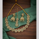 Kavita Art Premium Crystal Stone And Pearl Choker Necklace Set for Women