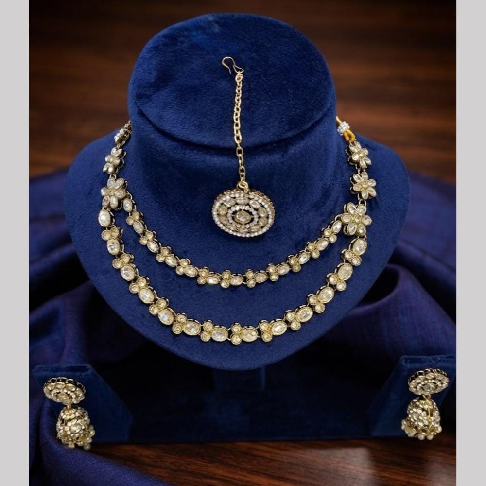 Kavita Art Premium Crystal Stone Choker Necklace Set for Women