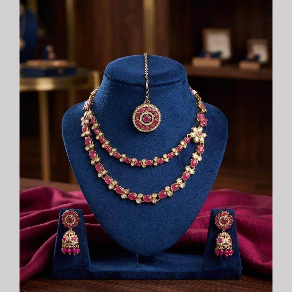 Kavita Art Premium Crystal Stone Choker Necklace Set for Women