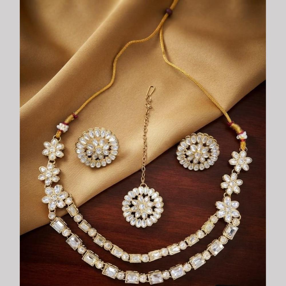 Kavita Art Premium Crystal Stone Choker Necklace Set for Women