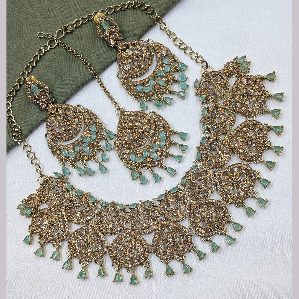 Kavita Art Royal Crystal Stone And Austrian Stone Wedding Necklace Set