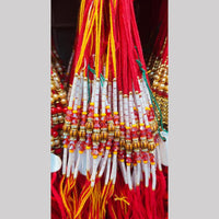 Kavita Art Pack of 12 Traditional Rakhi with Elegant Pearl Accents