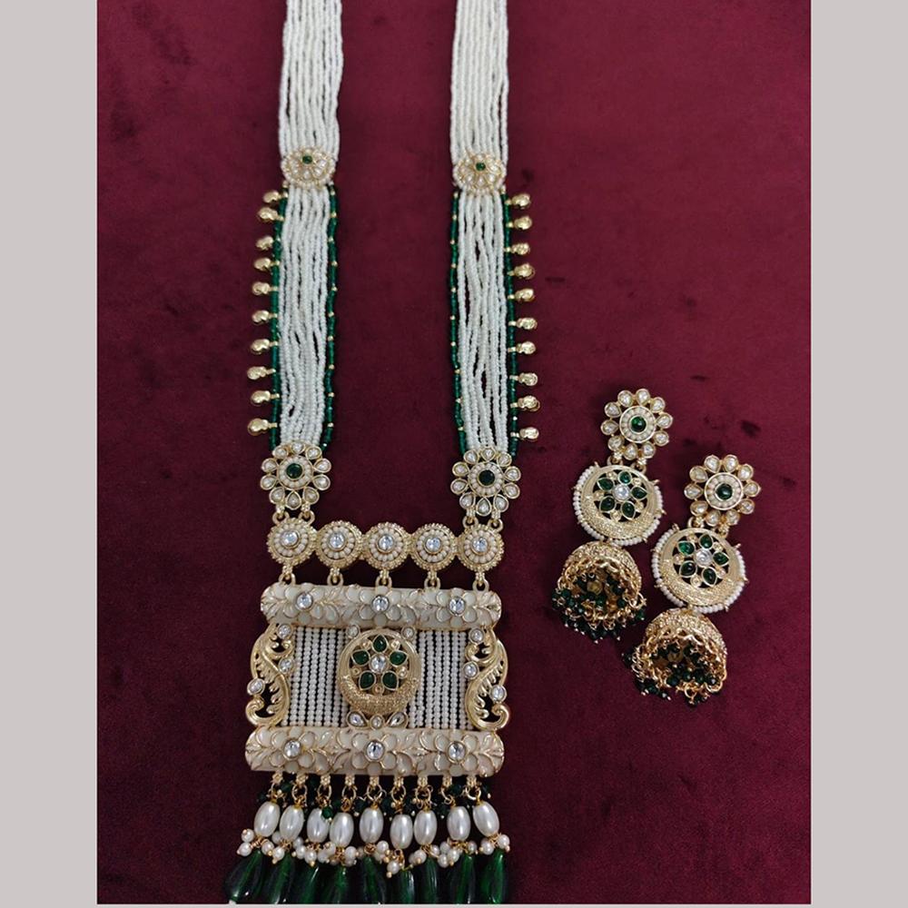 Kavita Art Traditional Kundan Stone And Beaded Meenakari Long Necklace Set