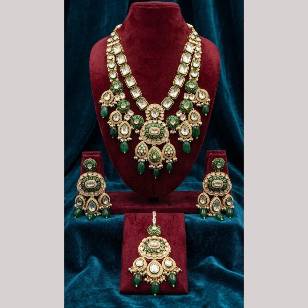 Kavita Art Traditional Kundan Stone And Beaded Long Necklace Set