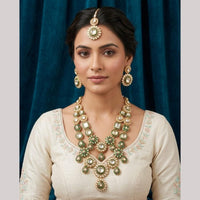 Kavita Art Traditional Kundan Stone And Beaded Long Necklace Set