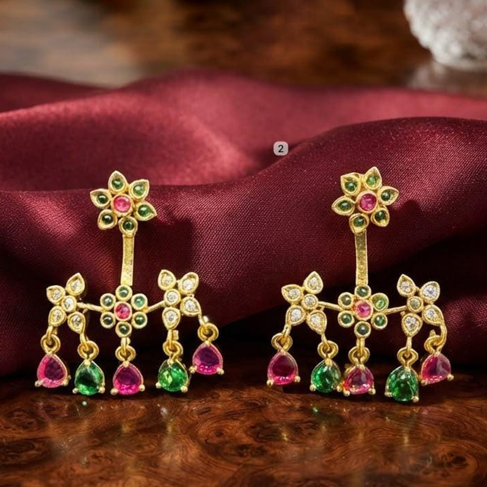 Kavita Art Designer Crystal Stone Dangler Earrings