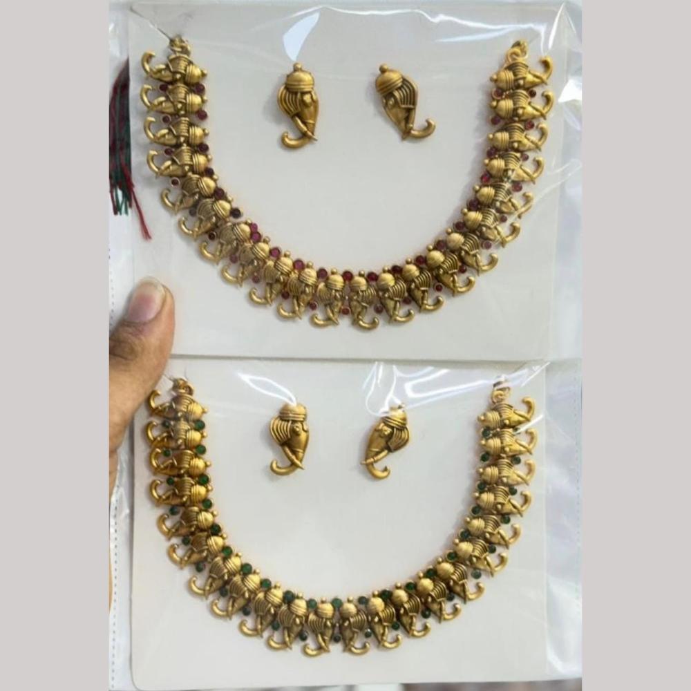 Kavita Art Elegant Pota Stone Necklace Set for Women