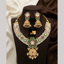 Kavita Art Elegant Pota Stone And Pearl Meenakari Necklace Set for Women